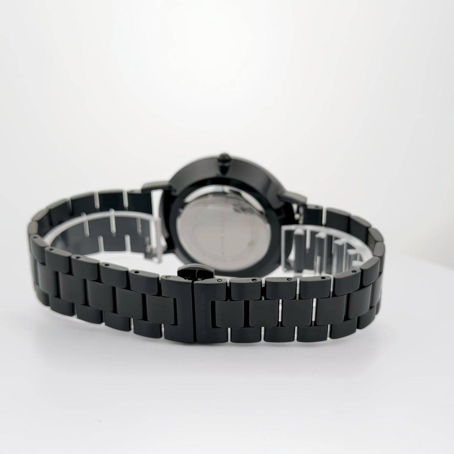 Alfred Sung Metropolitan Date Rosegold Accents Black Bracelet watch