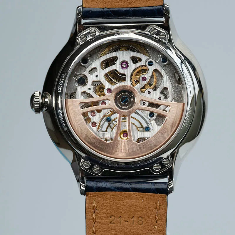AJUT Automatic Mechanical Tourbillon Watch For Men Dimaond Dial Luxury Women Watches 0398