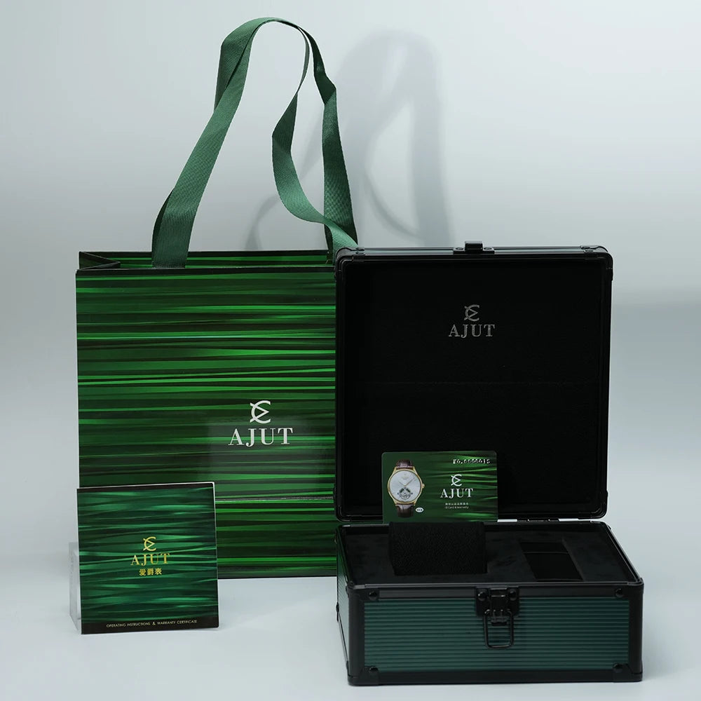 AJUT Automatic Mechanical Tourbillon Watch For Men Dimaond Dial Luxury Women Watches 0398